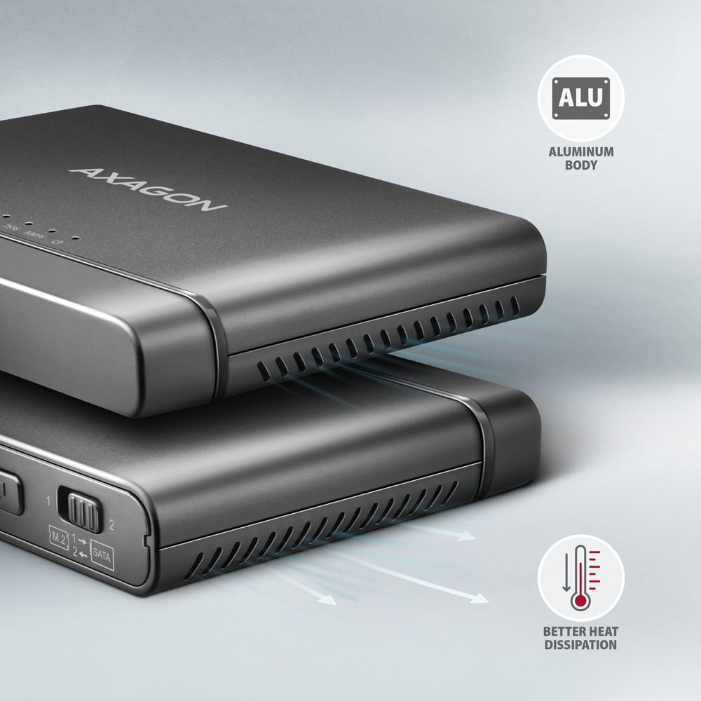 Axagon ADSA-CC klonirni master za SSD/HDD, USB-C 10Gbps, črn 5