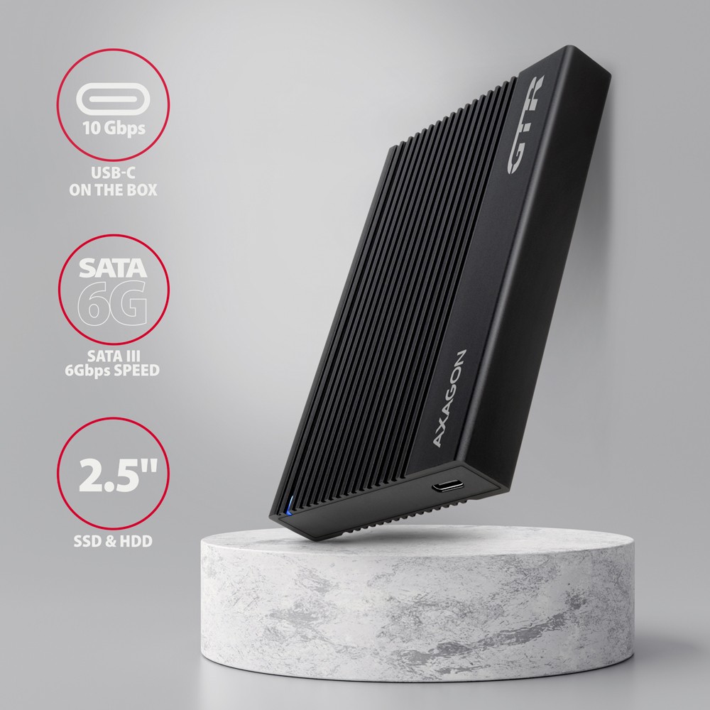 Zunanja aluminijasta ohišje za 2,5" SSD/HDD USB 3.2 Gen 2 - SATA 6G 2