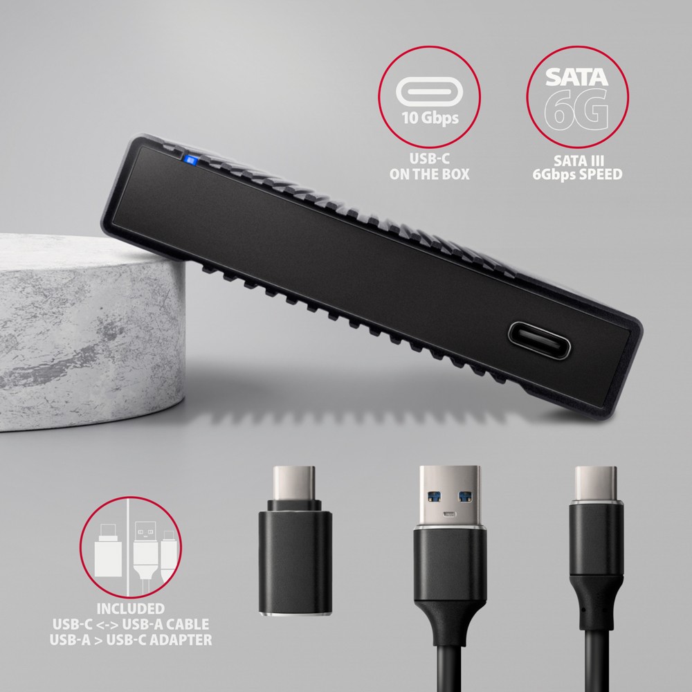 Zunanja aluminijasta ohišje za 2,5" SSD/HDD USB 3.2 Gen 2 - SATA 6G 5
