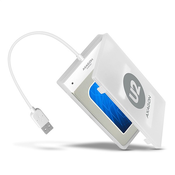 AXAGON ADSA-1S adapter USB 2.0 SATA za 2.5" SSD/HDD s kutijom, crn