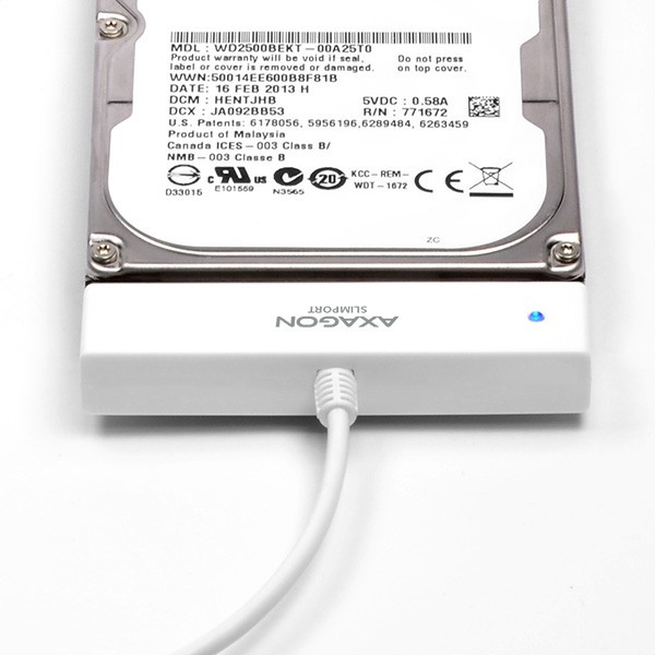AXAGON ADSA-1S adapter USB 2.0 SATA za 2.5" SSD/HDD s kutijom, crn 4