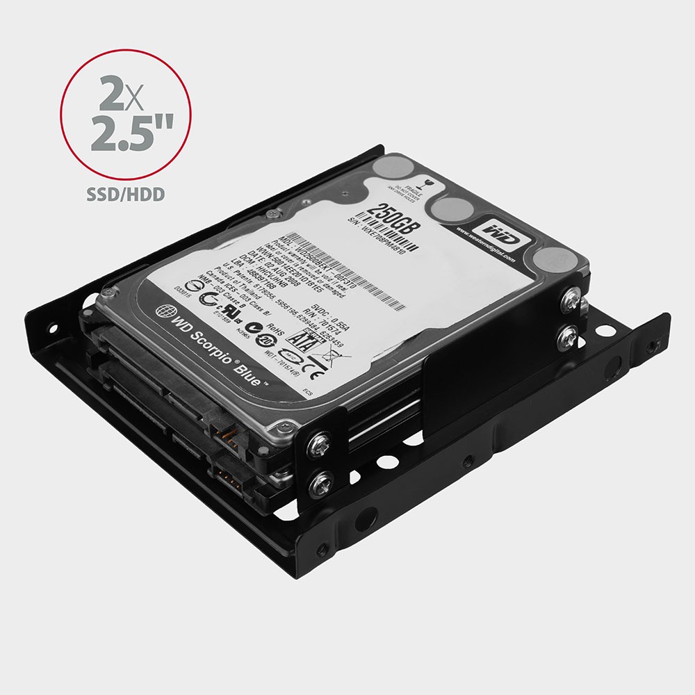 AXAGON RHD-225 Metalni nosač za 2x 2.5" HDD/SSD u 3.5" utor 3