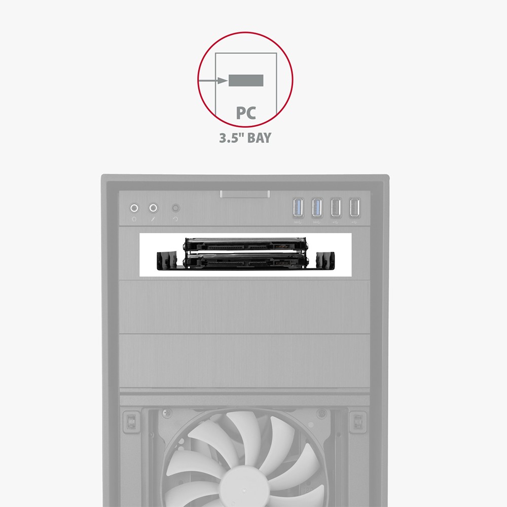 AXAGON RHD-225 Metalni nosač za 2x 2.5" HDD/SSD u 3.5" utor 7