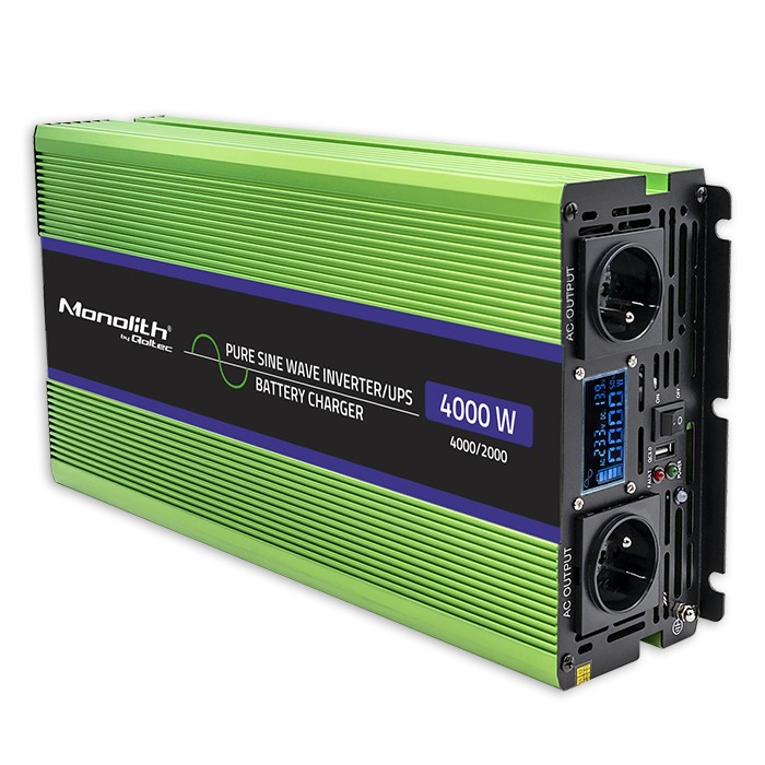 Pretvornik napetosti Monolith UPS, 2000W/4000W, 12V na 230V, čisti sinus 7