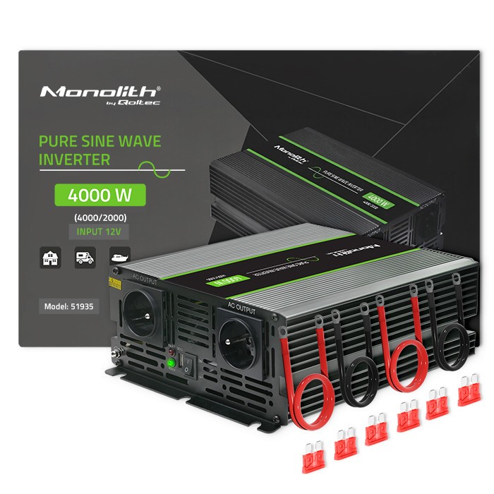 Pretvornik napetosti Monolith, 12V na 230V, 2000W/4000W 2