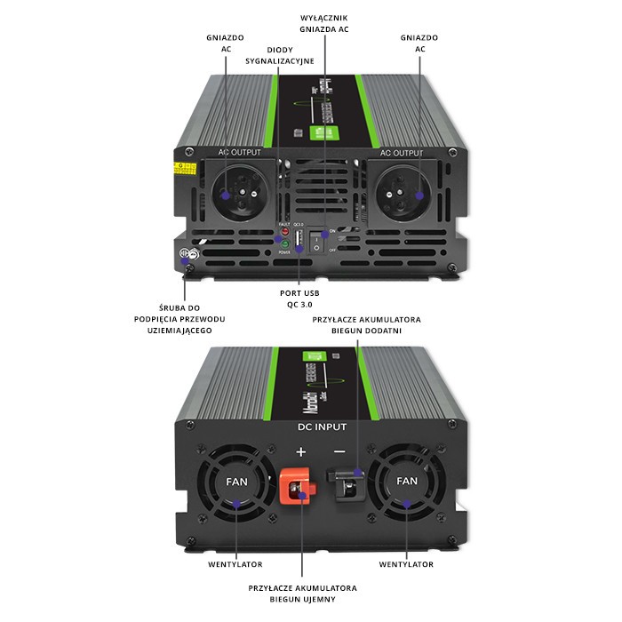Pretvornik napetosti Monolith, 12V na 230V, 2000W/4000W 5