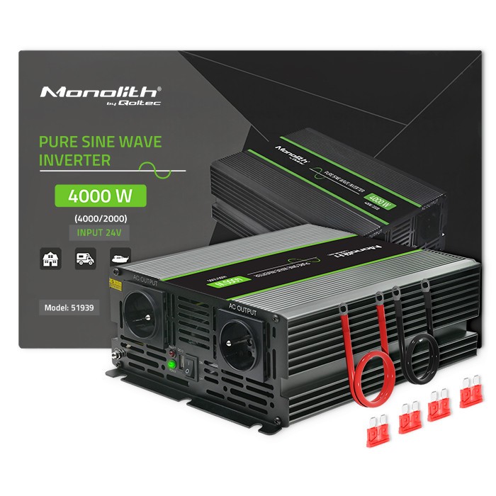 Pretvornik napetosti Monolith, 24V na 230V, 2000W/4000W 2