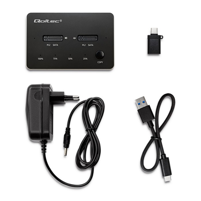 Dvojna M.2 SATA SSD priklopna postaja, USB-C 7