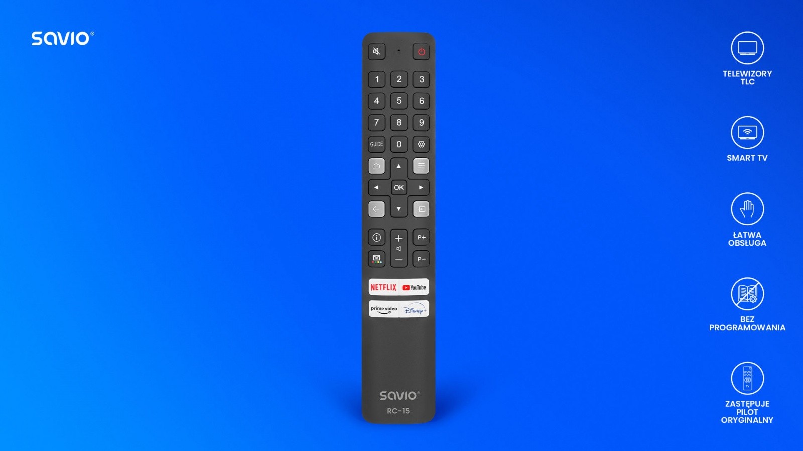 Univerzalni daljinski upravljalnik 'Pilot RC-15' za TV TCL Smart TV 6