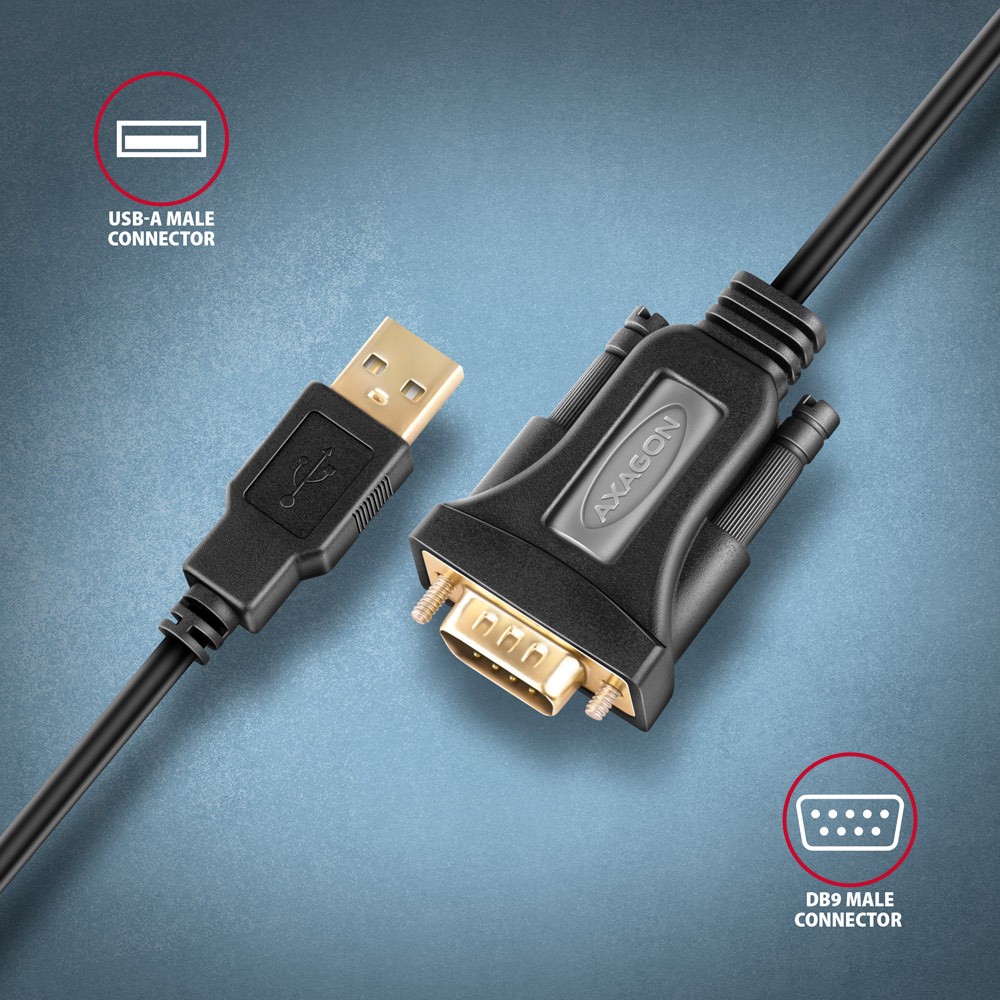 Adapter USB 2.0 na RS-232 (serijski port), 1.5m kabel, čip FTDI 2
