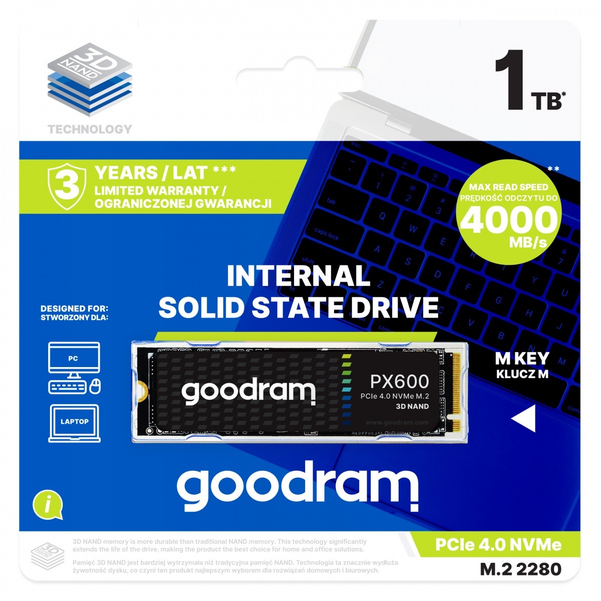 SSD disk PX600 1TB M.2 NVMe PCIe 4x4 5