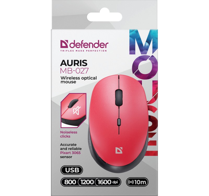 Brezžična miška AURIS MB-027 silent, rdeča 5
