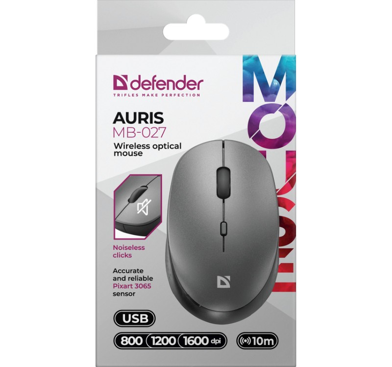 Brezžična miška AURIS MB-027 silent, siva 5