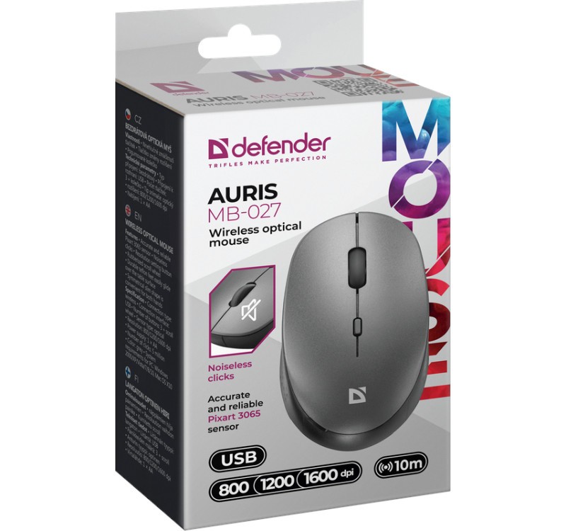 Brezžična miška AURIS MB-027 silent, siva 6