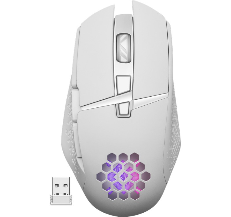 Brezžična gaming miška Glory GM-514 RGB, bela