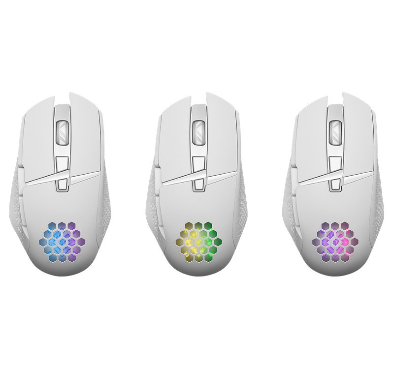 Brezžična gaming miška Glory GM-514 RGB, bela 2