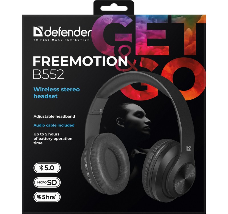 Brezžične slušalke Freemotion B552 z mikrofonom, črne 6