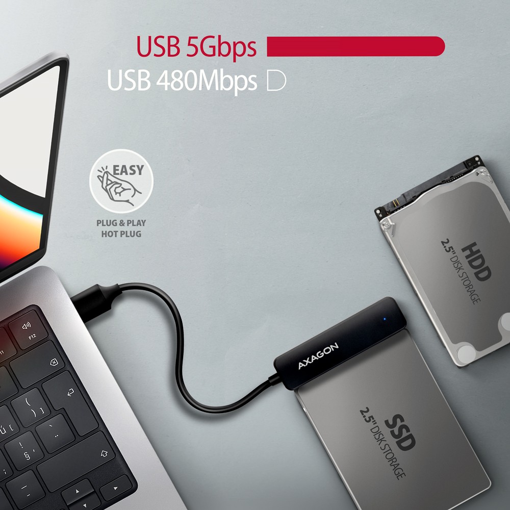 Adapter ADSA-FP2A za SATA HDD/SSD 2.5", USB-A 5Gbps 3