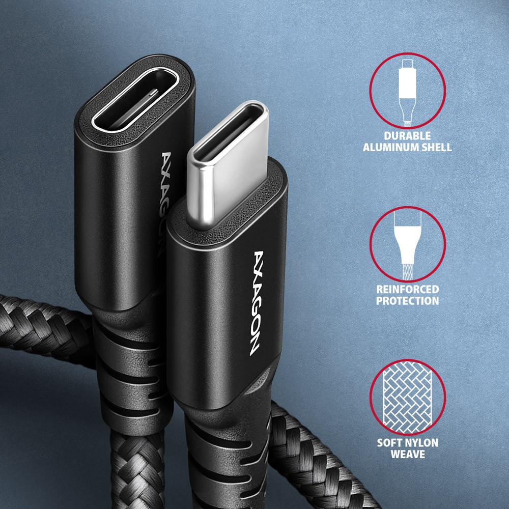 AXAGON BUCM32-CF05AB USB-C podaljšek 20Gbps, PD 240W, 0.5m 3