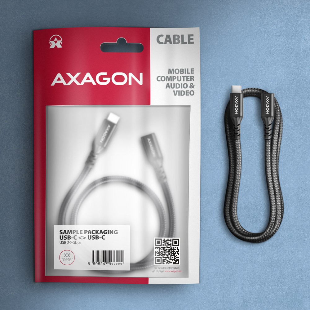 AXAGON BUCM32-CF05AB USB-C podaljšek 20Gbps, PD 240W, 0.5m 6