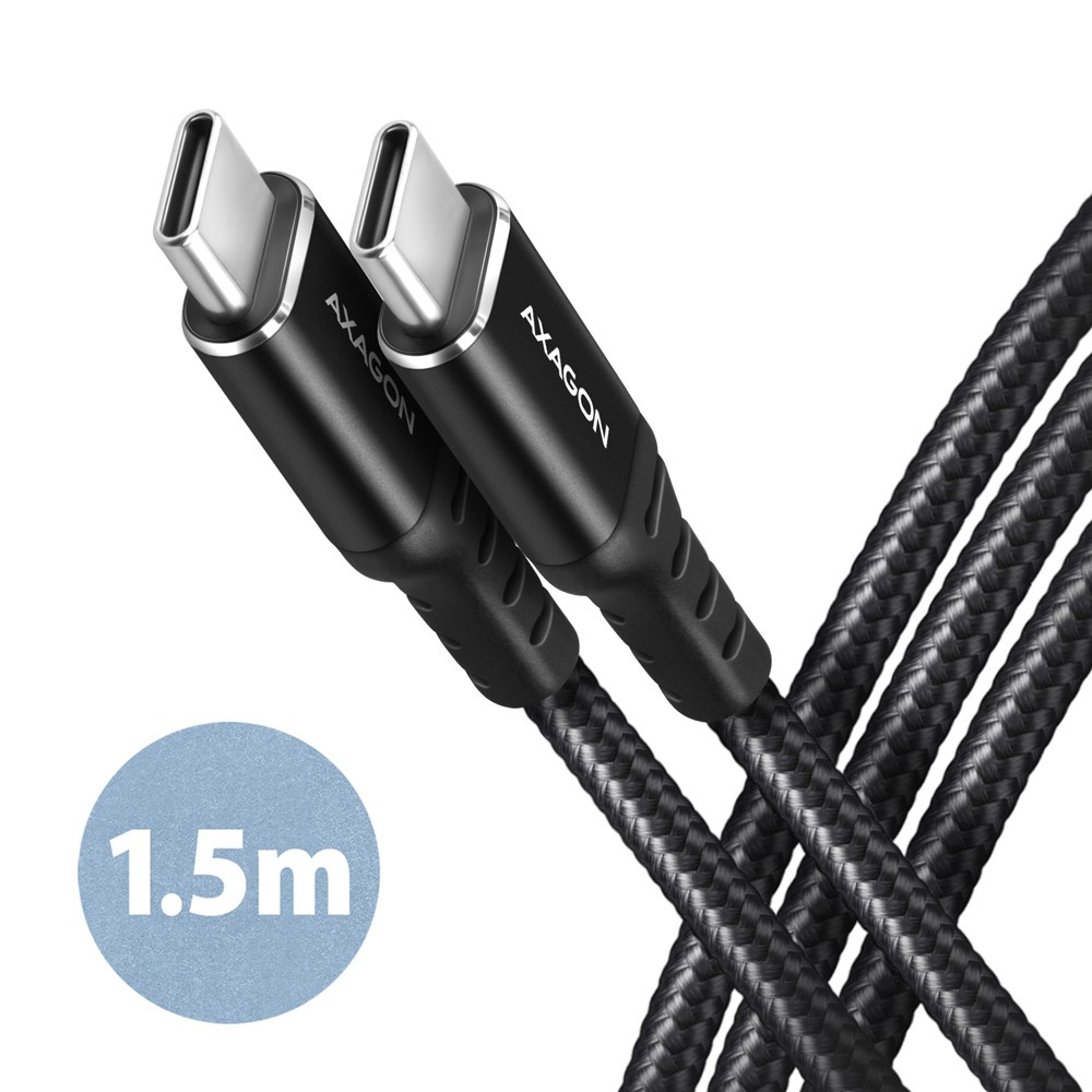 Kabel USB-C - USB-C 2.0, 1.5m, 60W PD, 3A, črn