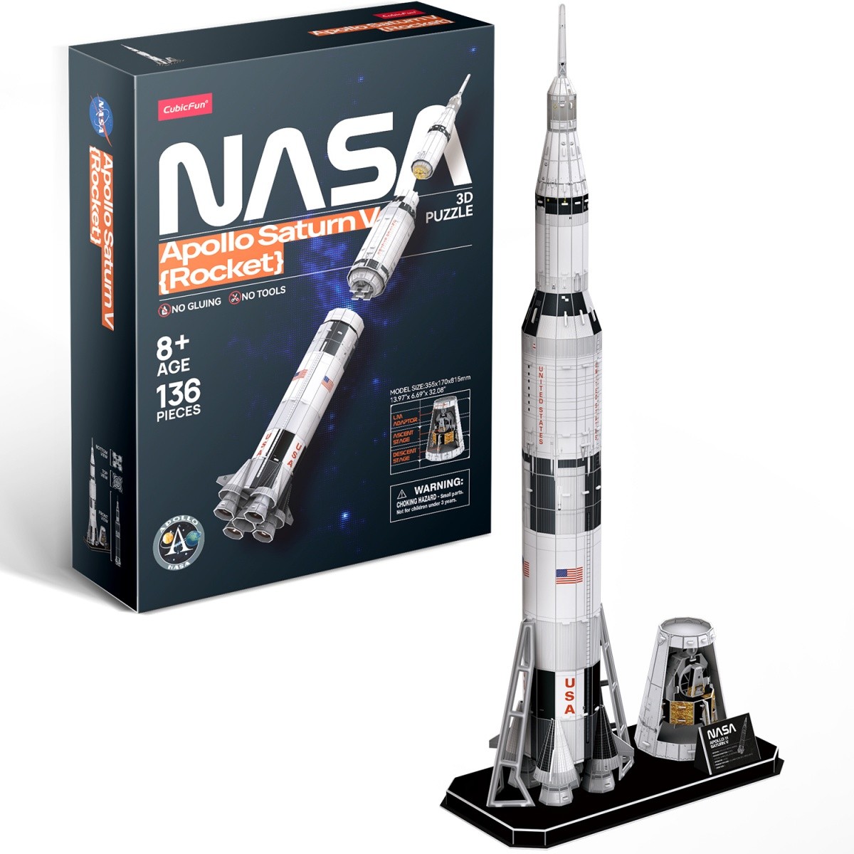 3D Puzzle - Raketa Apollo Saturn