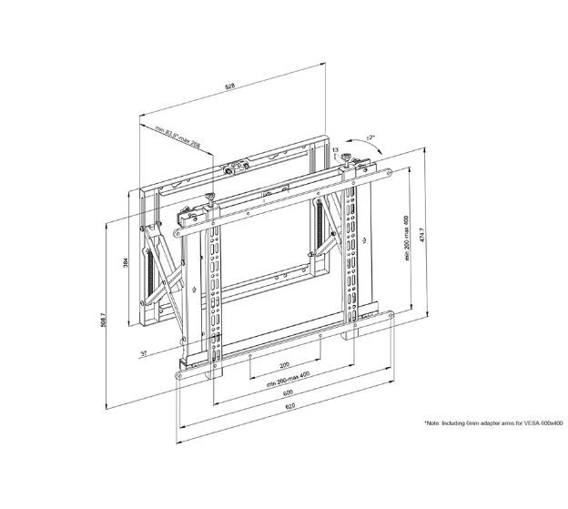 Stenski nosilec za TV WL95-800BL1, 42-70" 2
