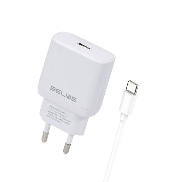 Beli polnilnik 25W GaN USB-C s USB-C kablom - Hitro polnjenje 3