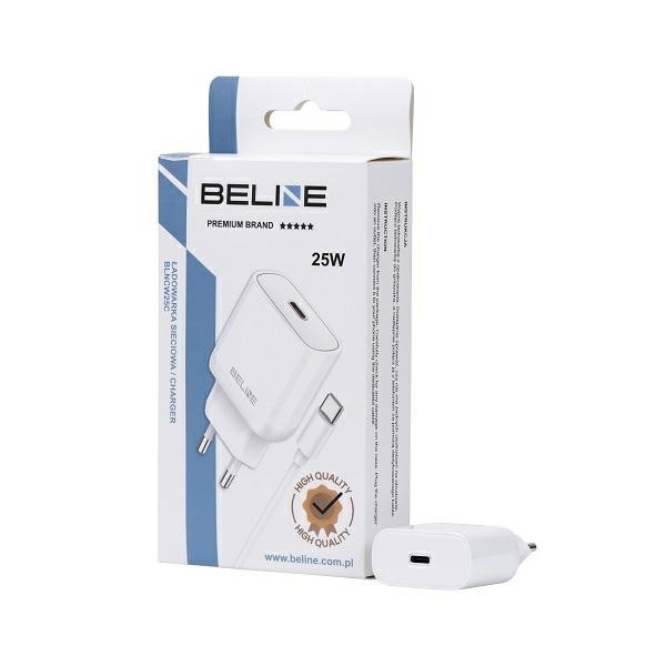 Beli polnilnik 25W GaN USB-C s USB-C kablom - Hitro polnjenje