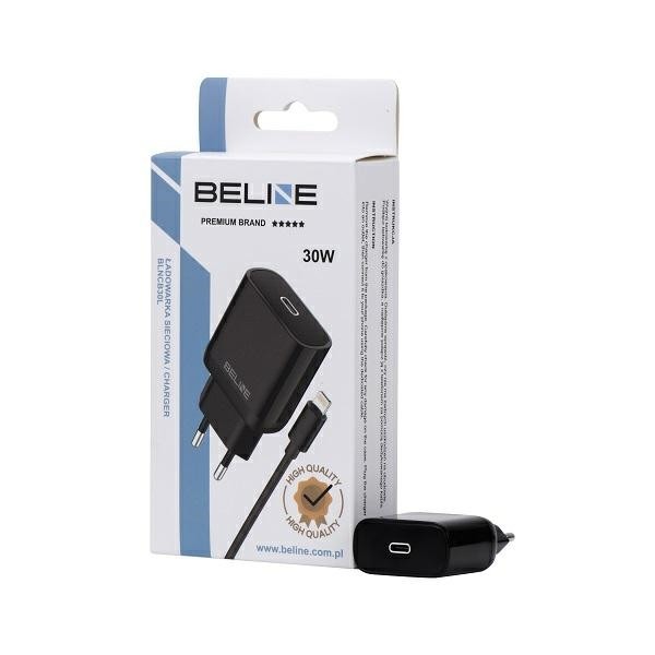 Črn polnilnik 30W GaN USB-C + Lightning kabel - Hitro polnjenje