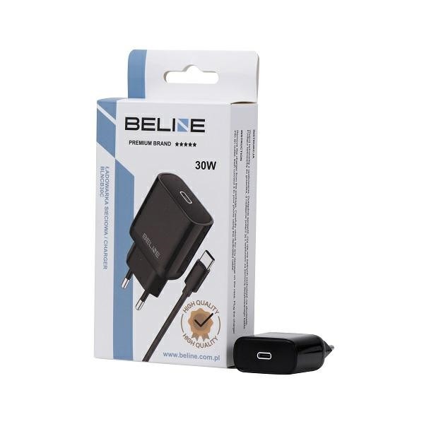 Črn polnilnik 30W GaN USB-C s USB-C kablom - Hitro polnjenje