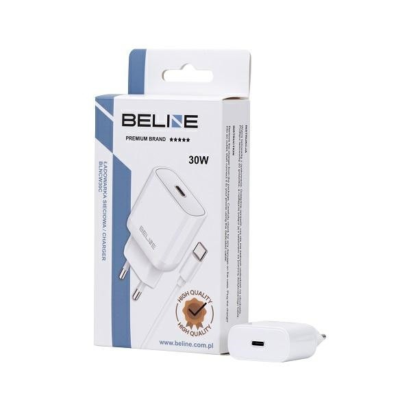 Bel polnilnik 30W GaN USB-C s USB-C kablom - Hitro polnjenje