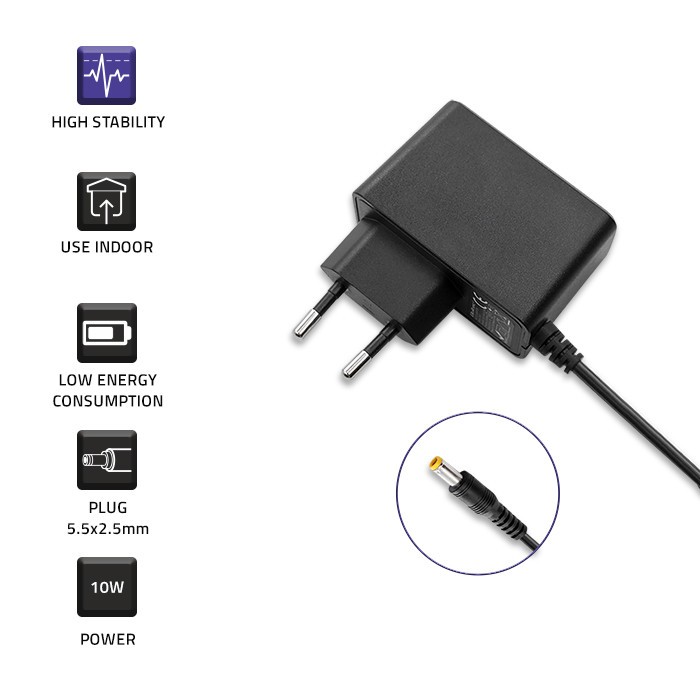 Stenski napajalnik 10W (5V, 2A, 5.5*2.5) 2