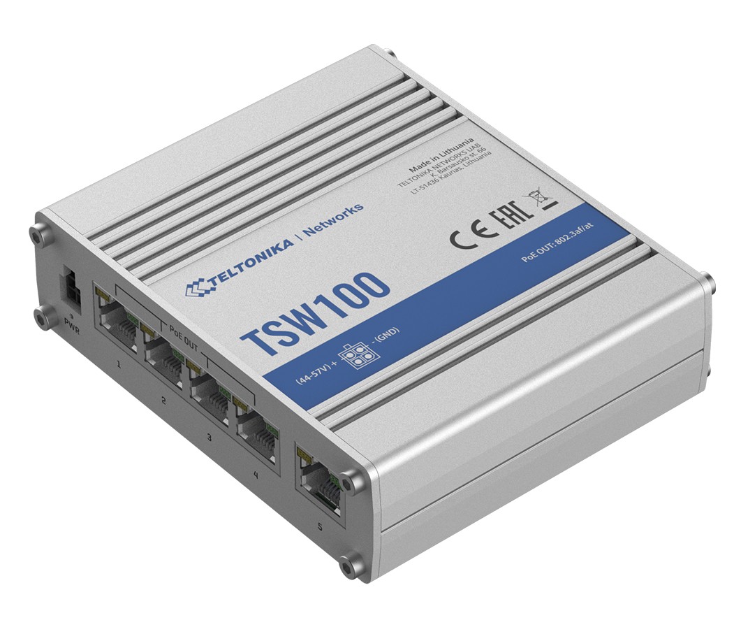 Industrijski stikalo TSW100: 4xPoE+, 5xGigabit 2
