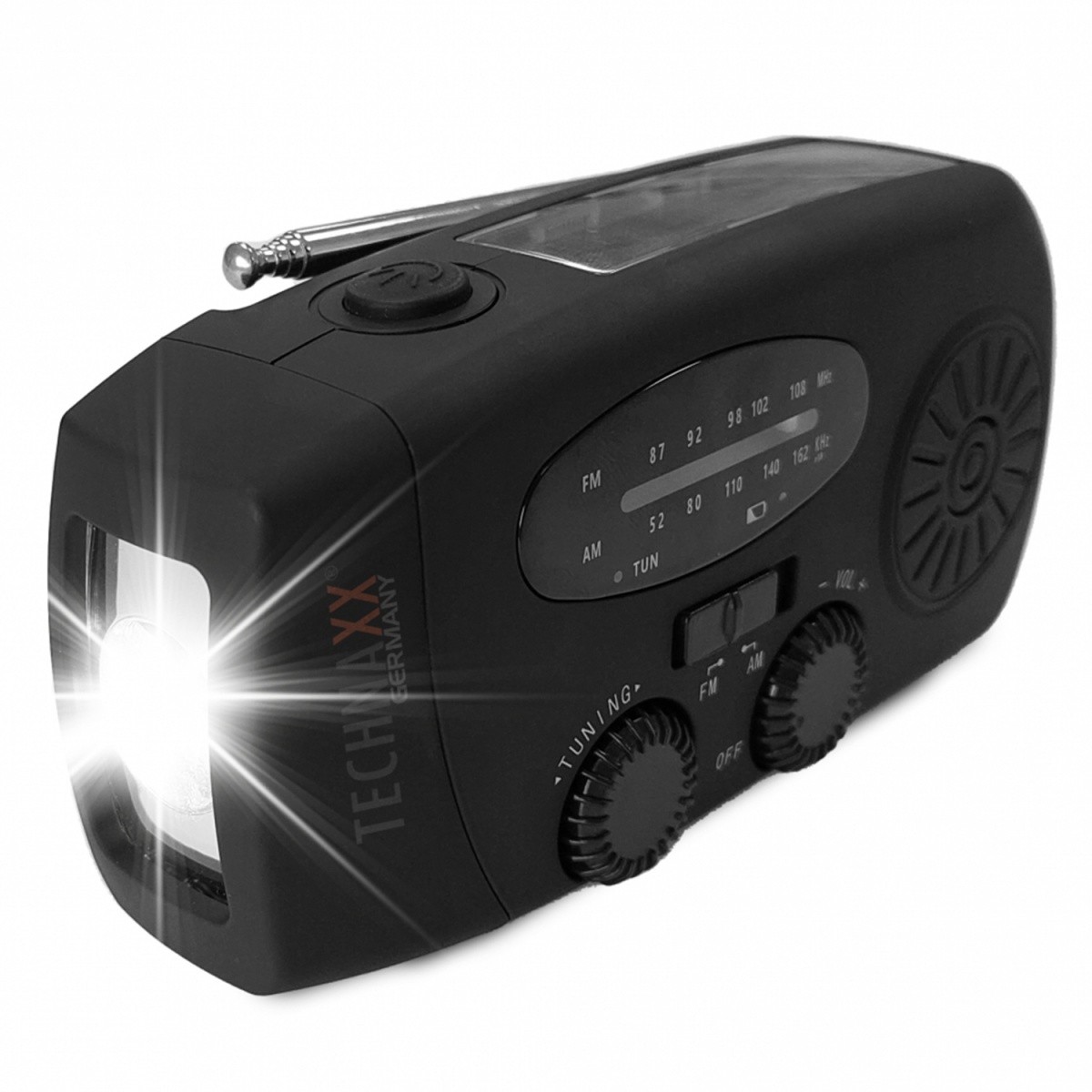 Solarno radio AM/FM z ročko in LED svetilko 3