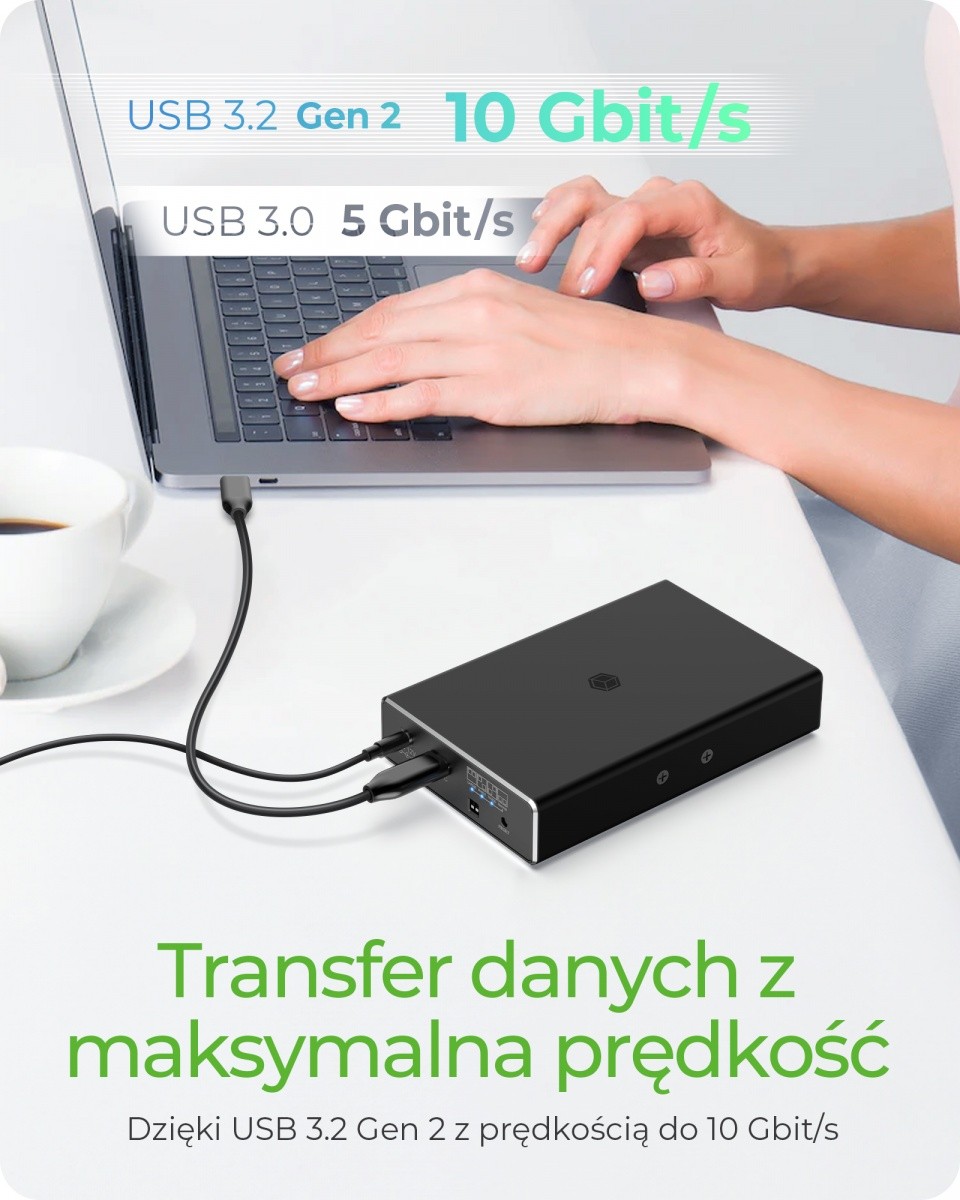 Zunanje ohišje za 2,5" SATA HDD/SSD s funkcijo RAID 8