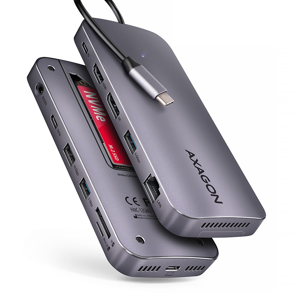 Večportni USB hub 12v1 HMC-12GM2, 10Gbps