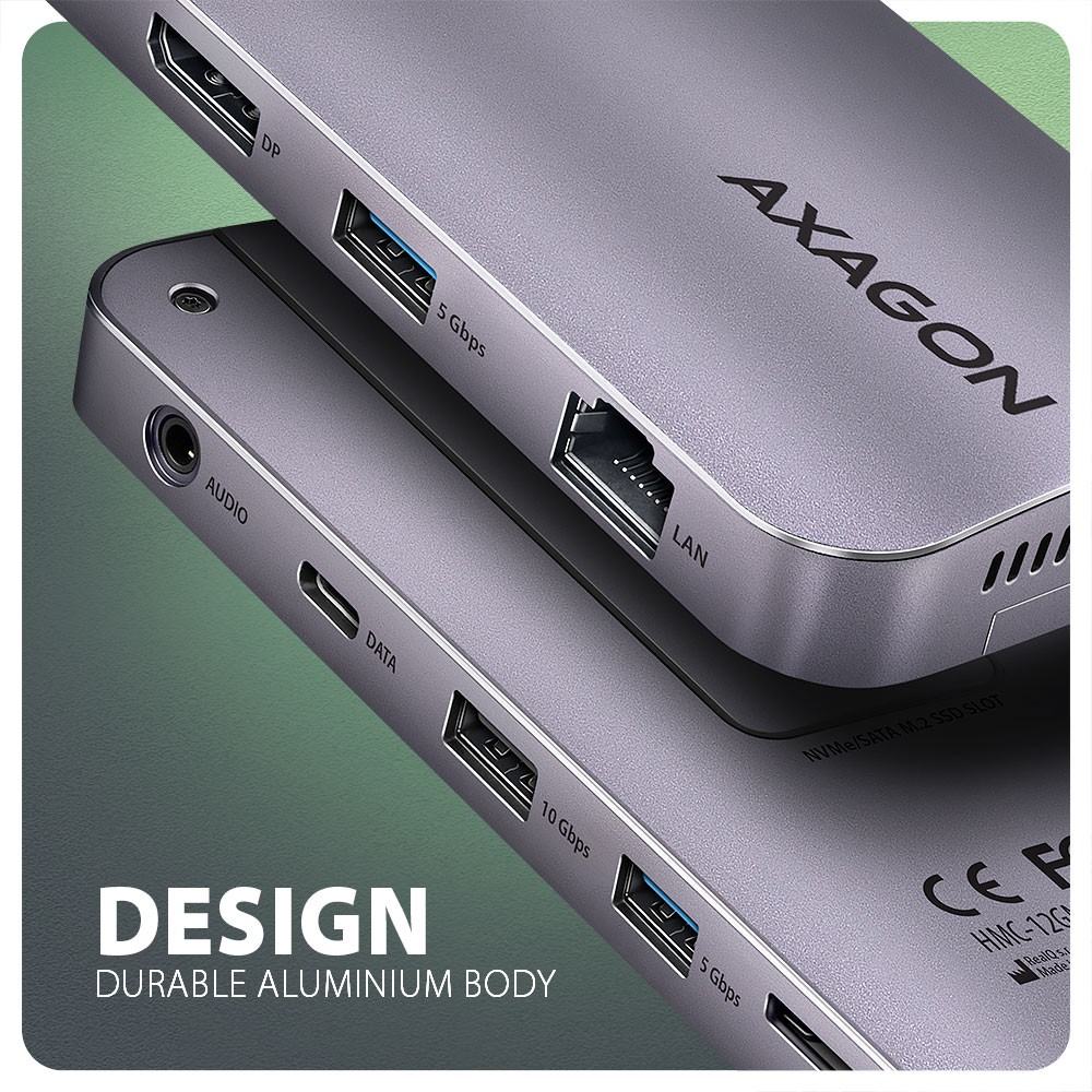 Večportni USB hub 12v1 HMC-12GM2, 10Gbps 6