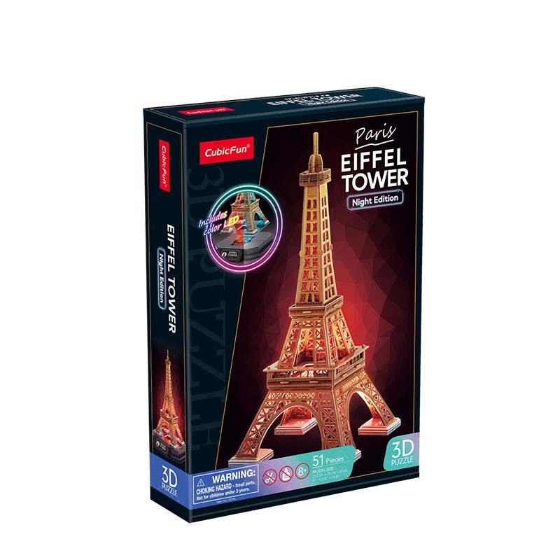 3D LED Puzzle - Eifflov stolp (Nočna verzija)