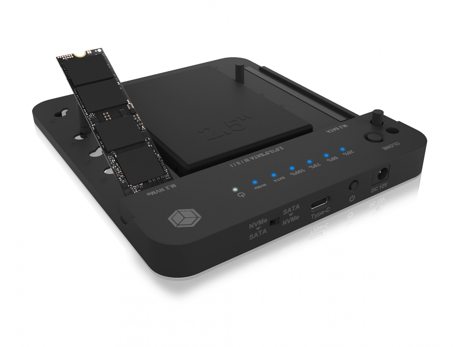 Dlesna postaja IB-2915MSCL-C31 za M.2 NVMe/SATA SSD/HDD 6