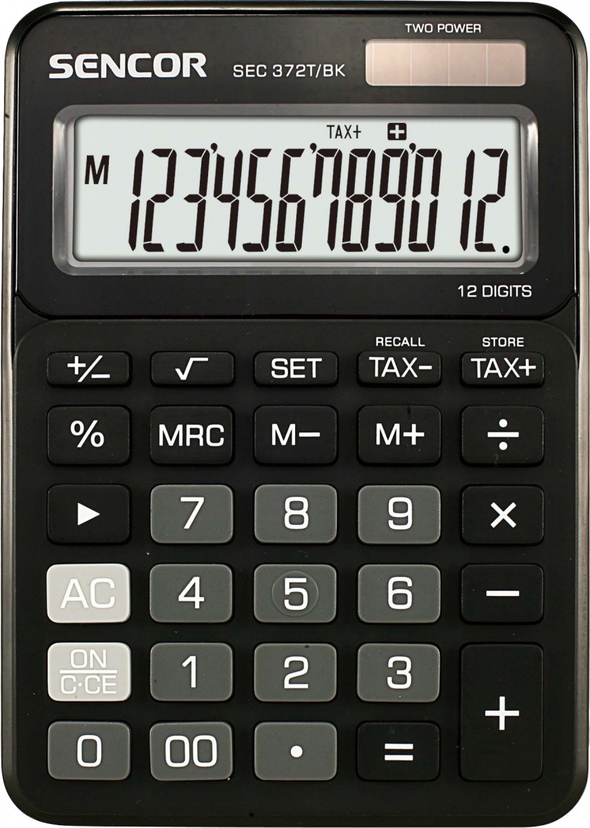 Namizni kalkulator SEC 372BK, 12-mestni LCD