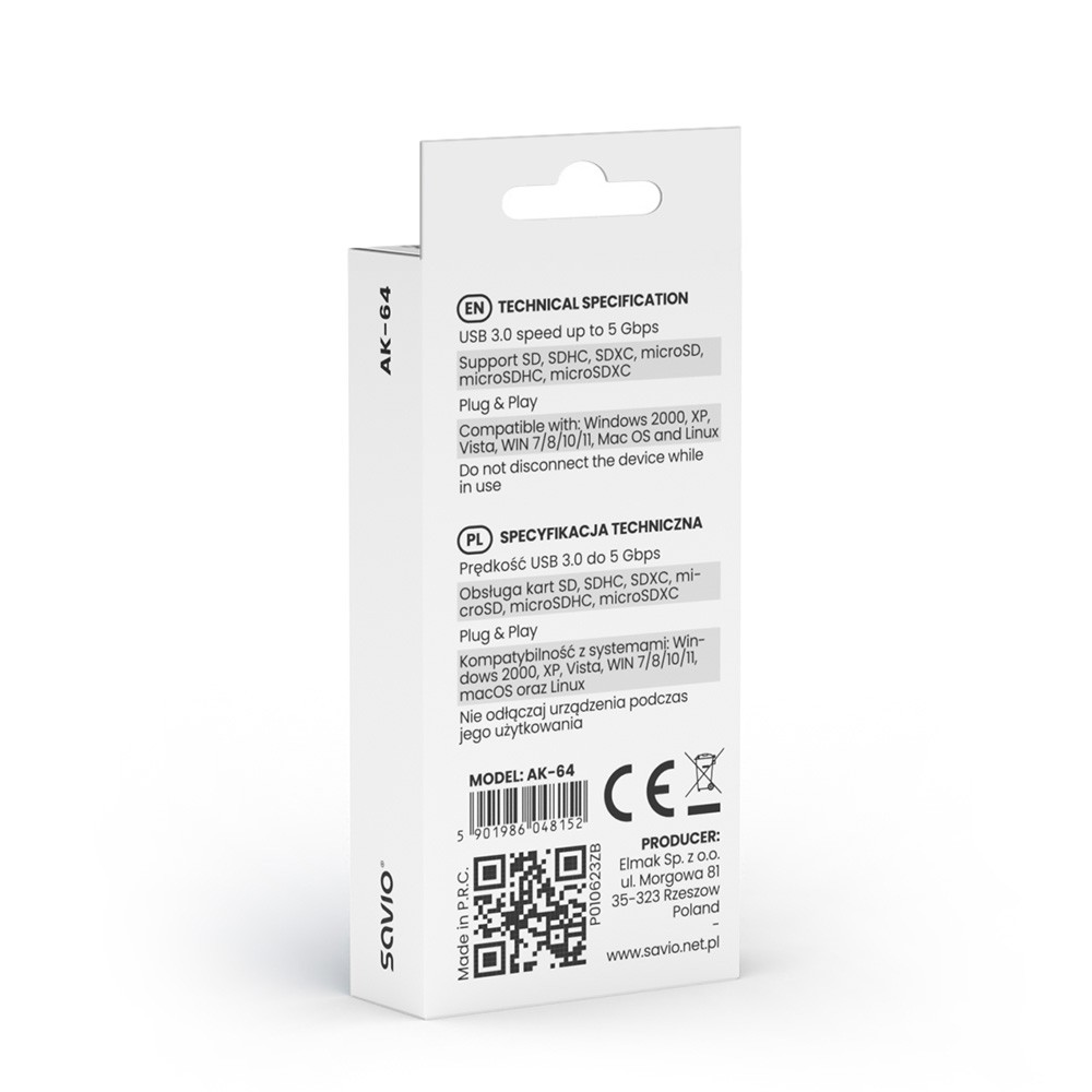 Bralnik kartic SD, USB 3.0 5