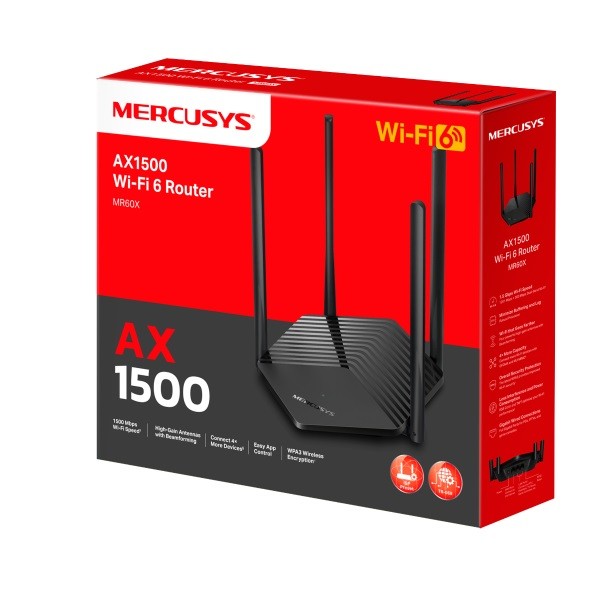 Mercusys MR60X AX1500 WiFi 6 usmerjevalnik