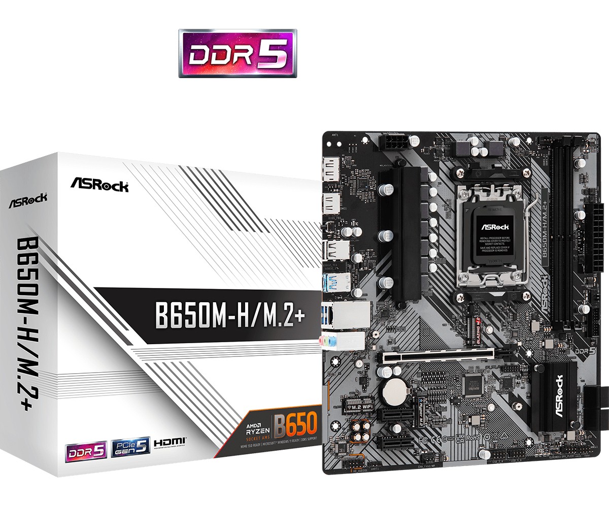 Matična plošča ASRock B650M-H/M.2 + AM5, 2xDDR5, HDMI/DP