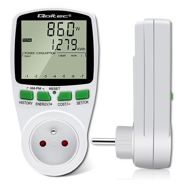 Merač porabe energije PM0627, 3680W, 16A, LCD 7
