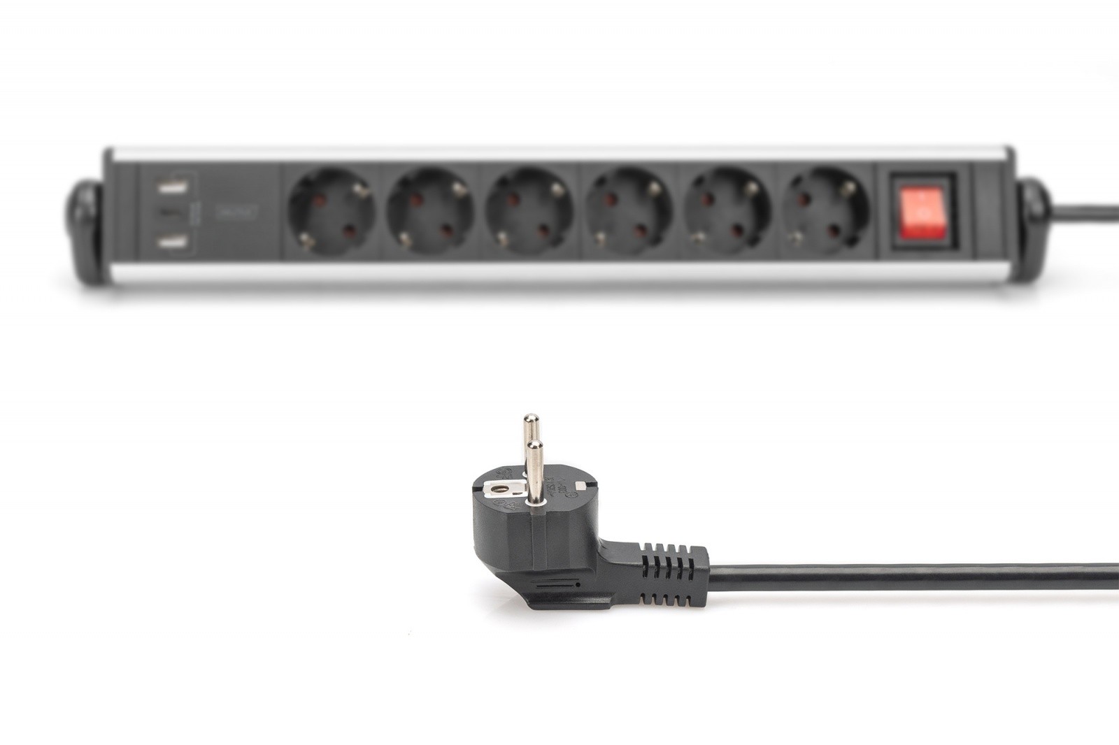 Pisarniška napajalna letev s 6 vtičnicami, 2xUSB-A, 1xUSB-C, aluminij 3