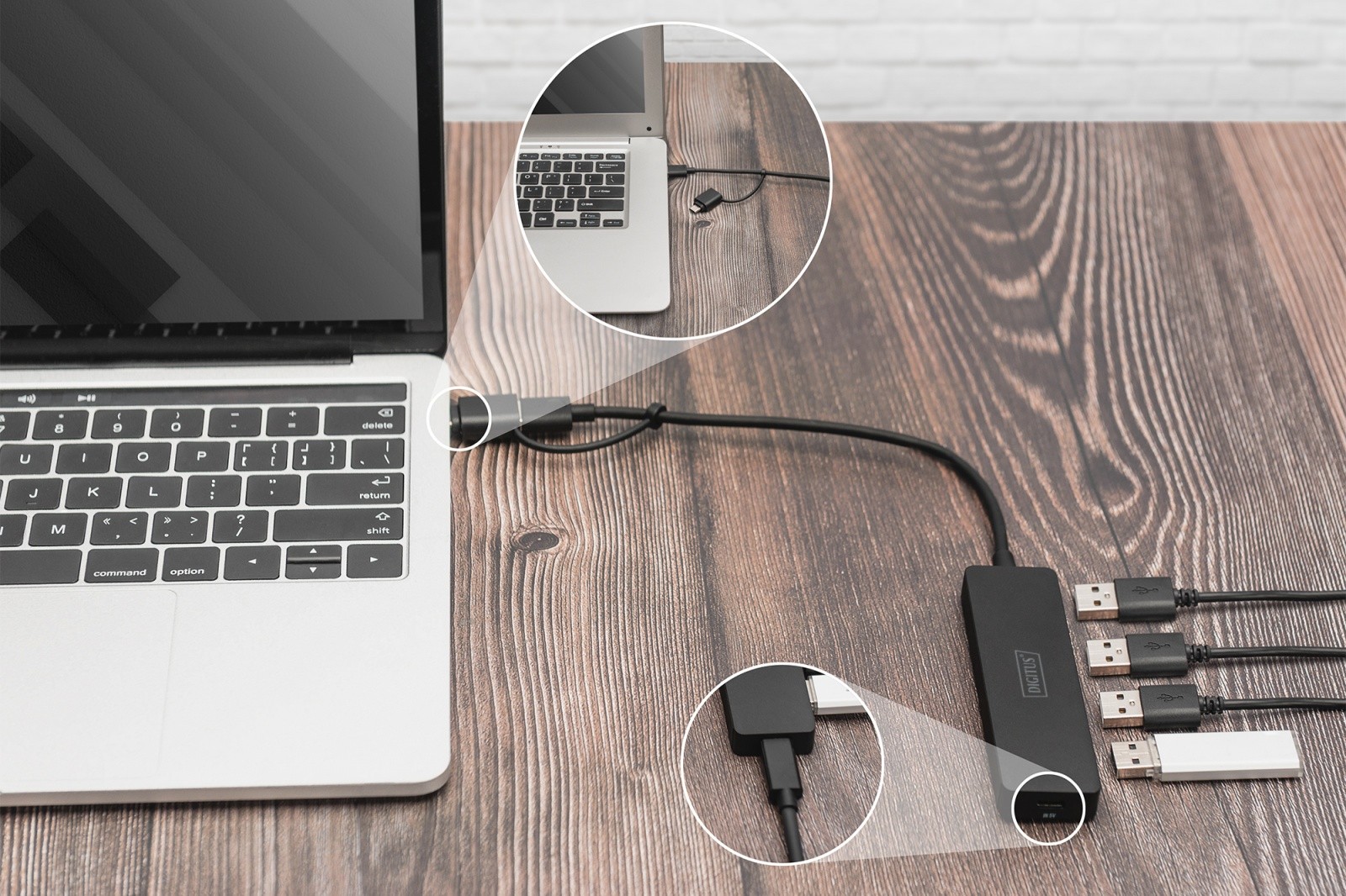 USB 3.0 Hub, 4-portni SlimLine z USB-C vmesnikom in napajanjem 5