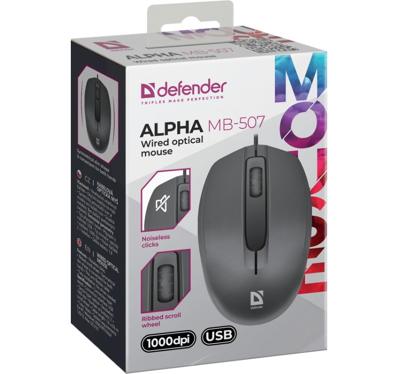 Defender žična optična miška Alpha MB-507, 1000 DPI, 3 tipke, črna 4