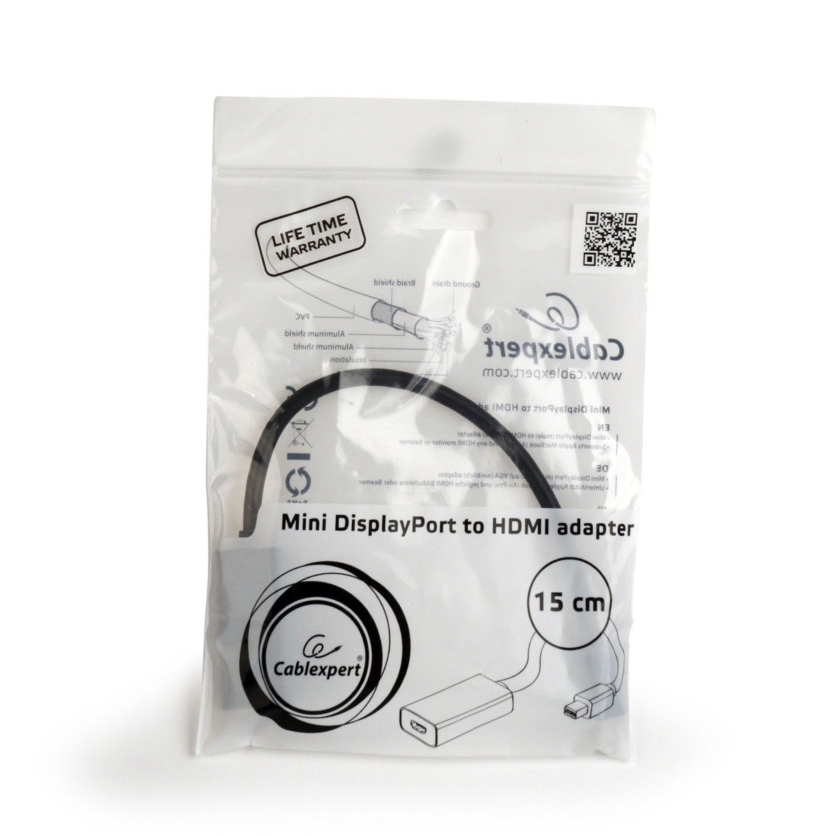 Adapter Mini DisplayPort na HDMI, 4K, črn 2