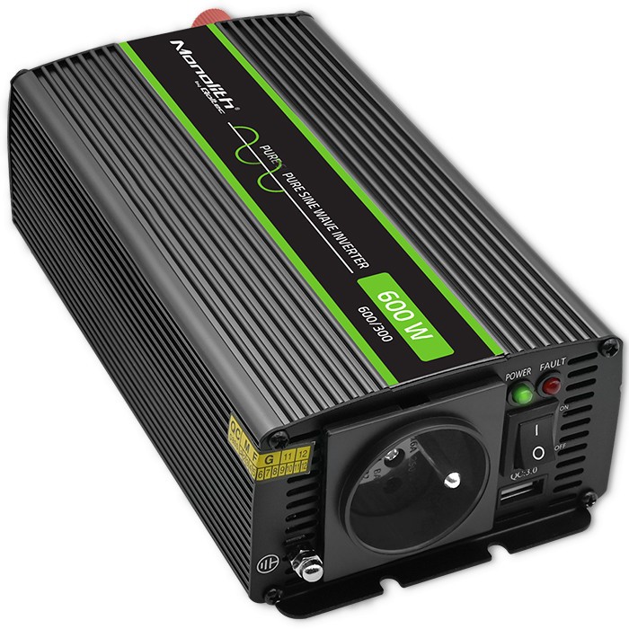 Pretvornik napetosti Monolith 1200W | 12V na 230V | 600/1200W | USB 3